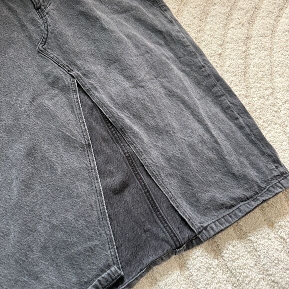 Abercrombie & Fitch High Rise Black Denim Midi Skirt - Picture 5 of 9